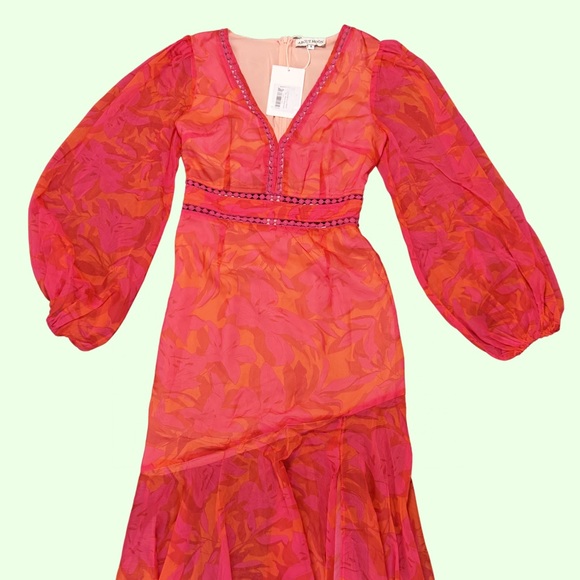 about moon Dresses & Skirts - Elegant Pink and Orange Maxi Dress